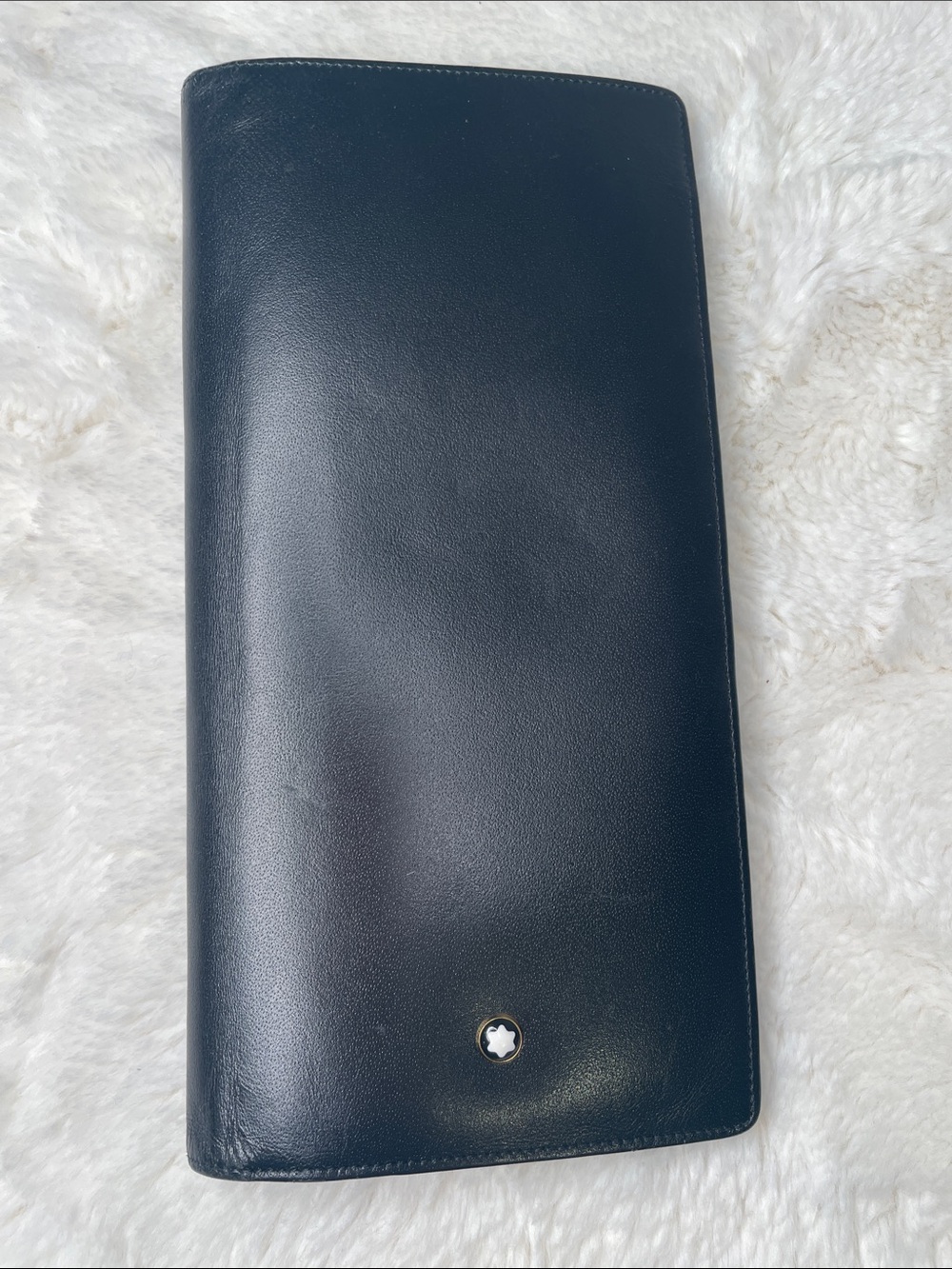 Montblanc Black Long Leather Wallet with Star Emblem
